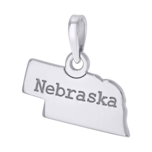 925 Sterling Silver Nebraska Pendant