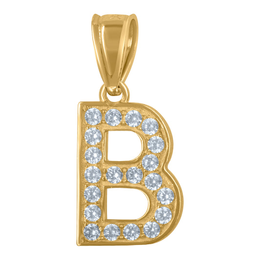 10Kt Gold Initial "B" Letter Pendant