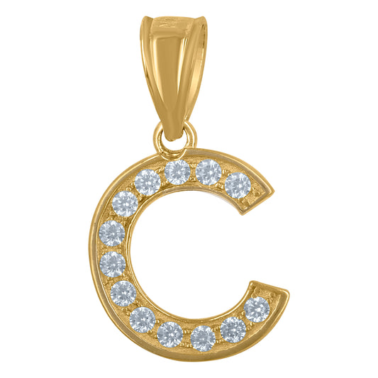 10Kt Gold Initial "C" Letter Pendant