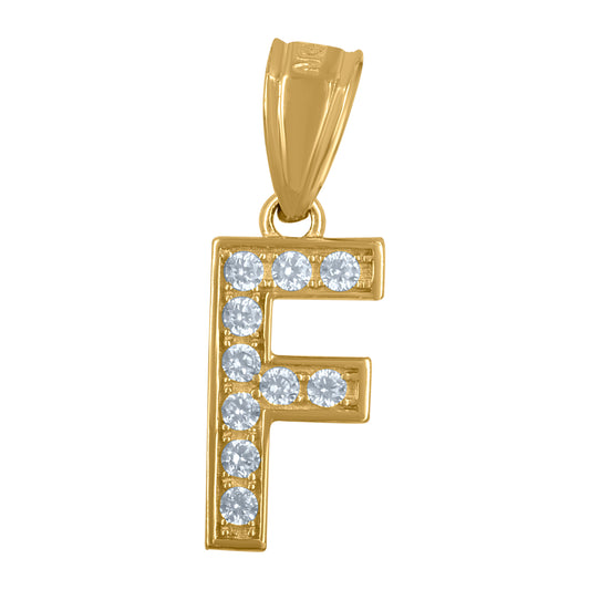 10Kt Gold Initial "F" Letter Pendant