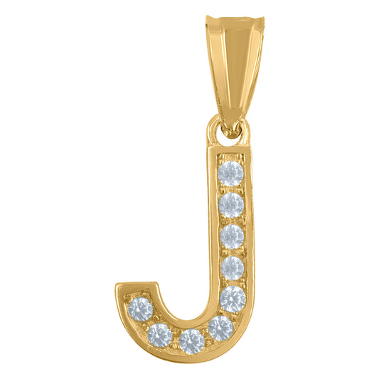 10Kt Gold Initial "J" Letter Pendant