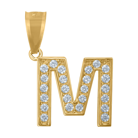 10Kt Gold Initial "M" Letter Pendant