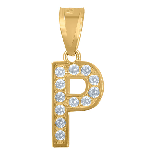 10Kt Gold Initial "P" Letter Pendant
