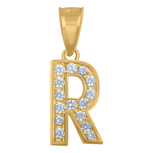10Kt Gold Initial "R" Letter Pendant