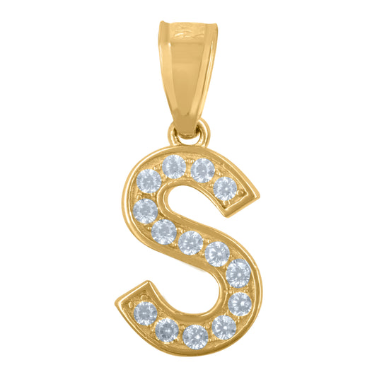10Kt Gold Initial "S" Letter Pendant
