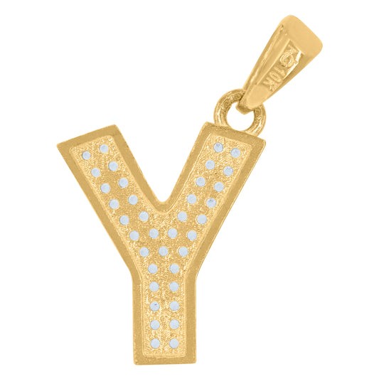 10Kt Gold Initial Letter Pendant "Y"