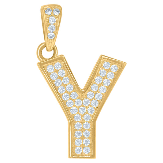 10Kt Gold Initial Letter Pendant "Y"