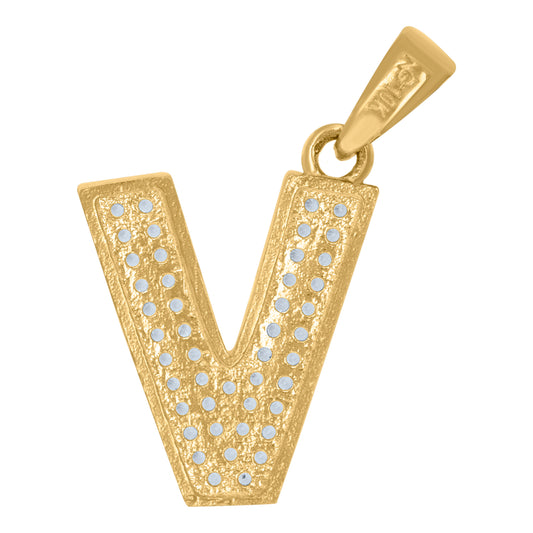 10Kt Gold Initial Letter Pendant "V"
