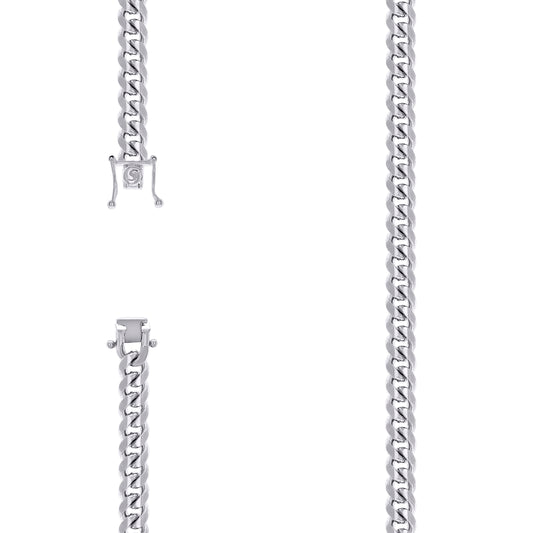 925 Silver Solid Miami Cuban Chain 7mm