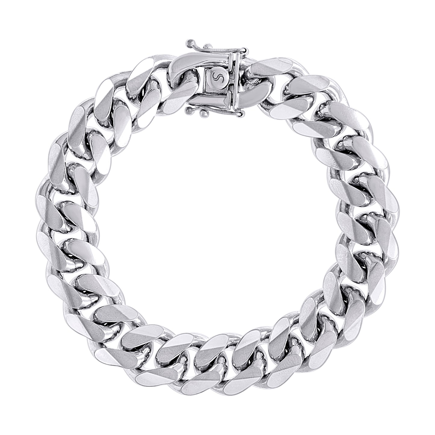 925 Silver Solid Miami Cuban Chain 12.8mm
