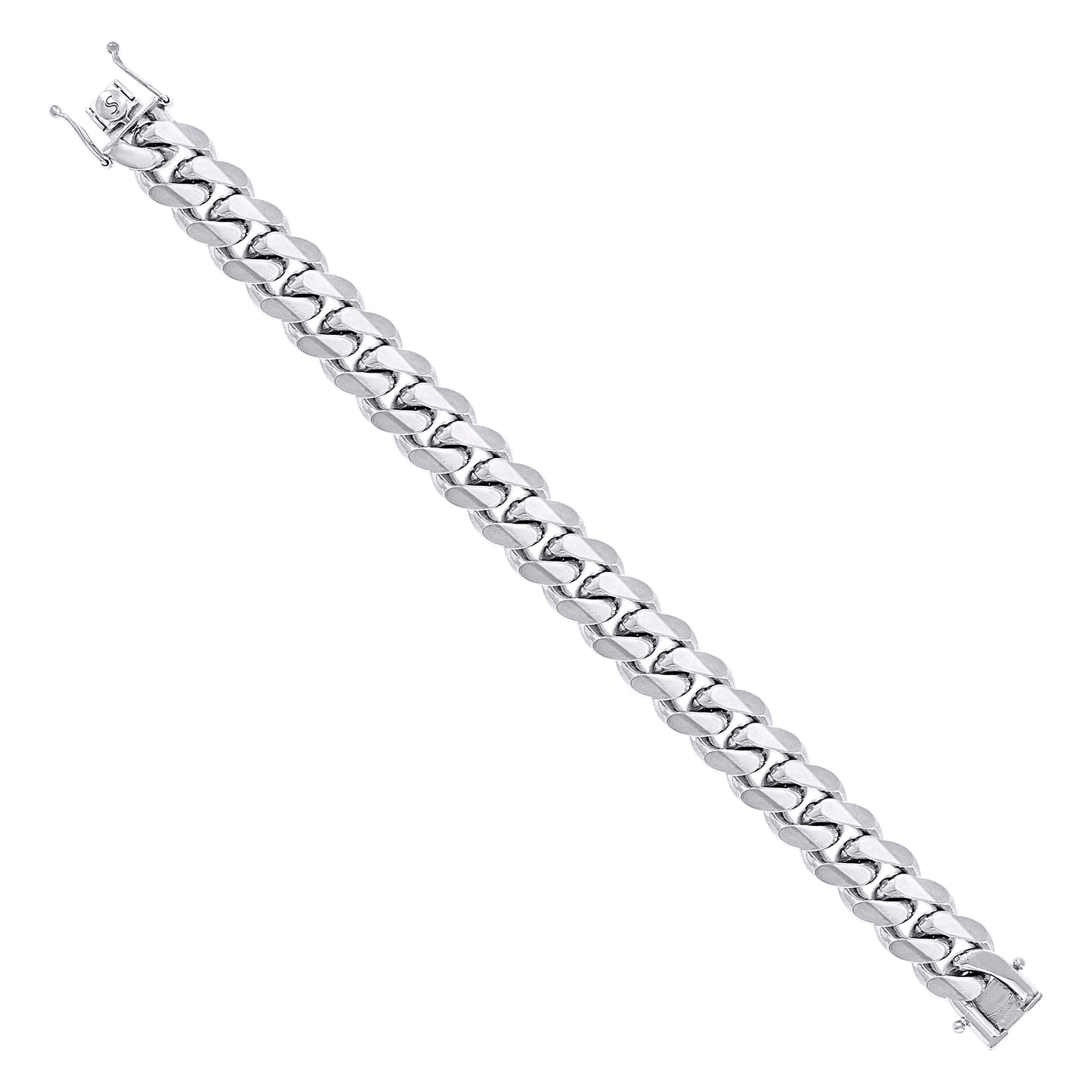 925 Silver Solid Miami Cuban Chain 12.8mm