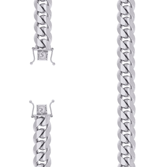 925 Silver Solid Miami Cuban Chain 12.8mm