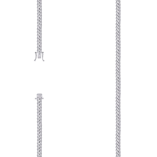 925 Silver Solid Miami Cuban Chain 4.1mm