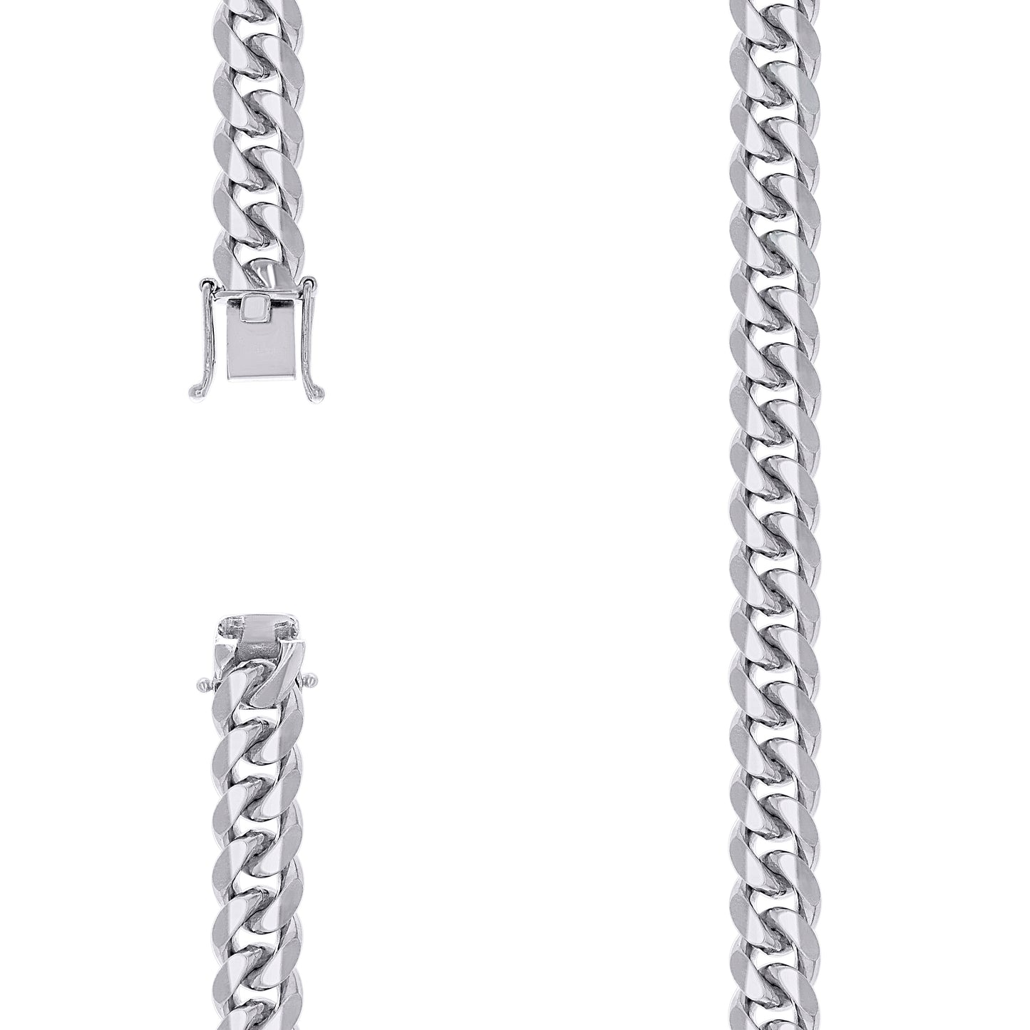 925 Silver Solid Miami Cuban Chain 9.8mm