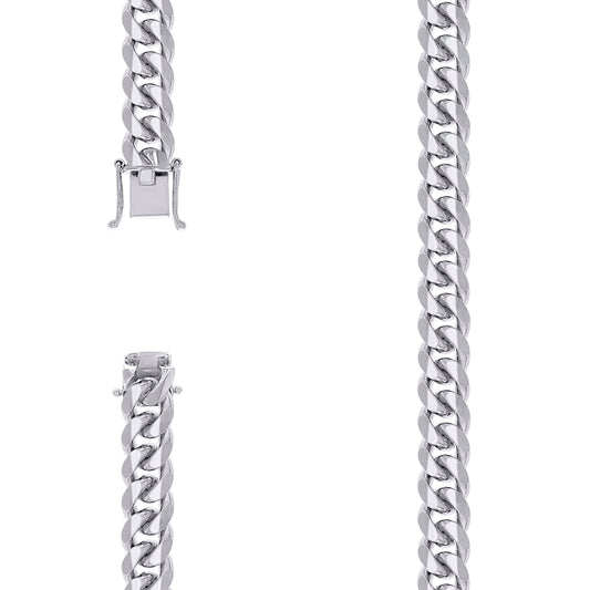 925 Silver Solid Miami Cuban Chain 9.8mm