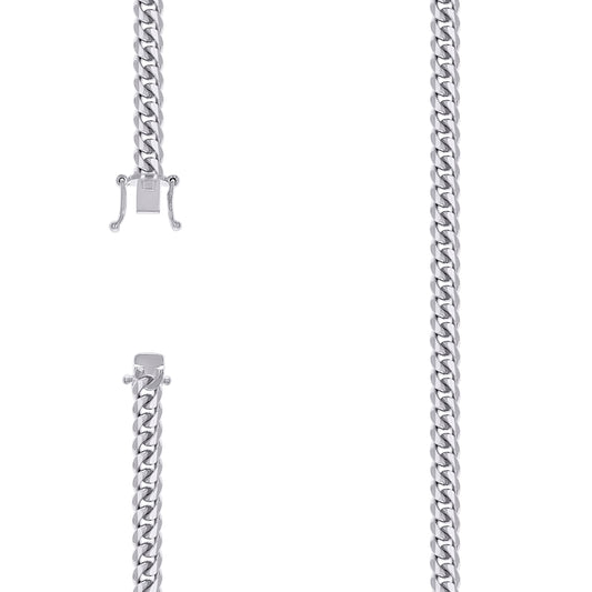 925 Silver Solid Miami Cuban Chain 6.3mm