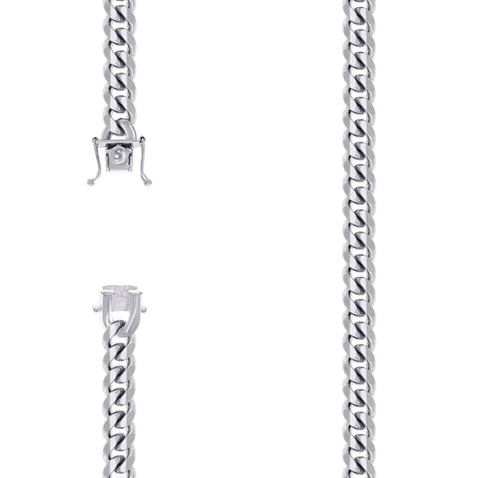 925 Silver Solid Miami Cuban Chain 8.4mm