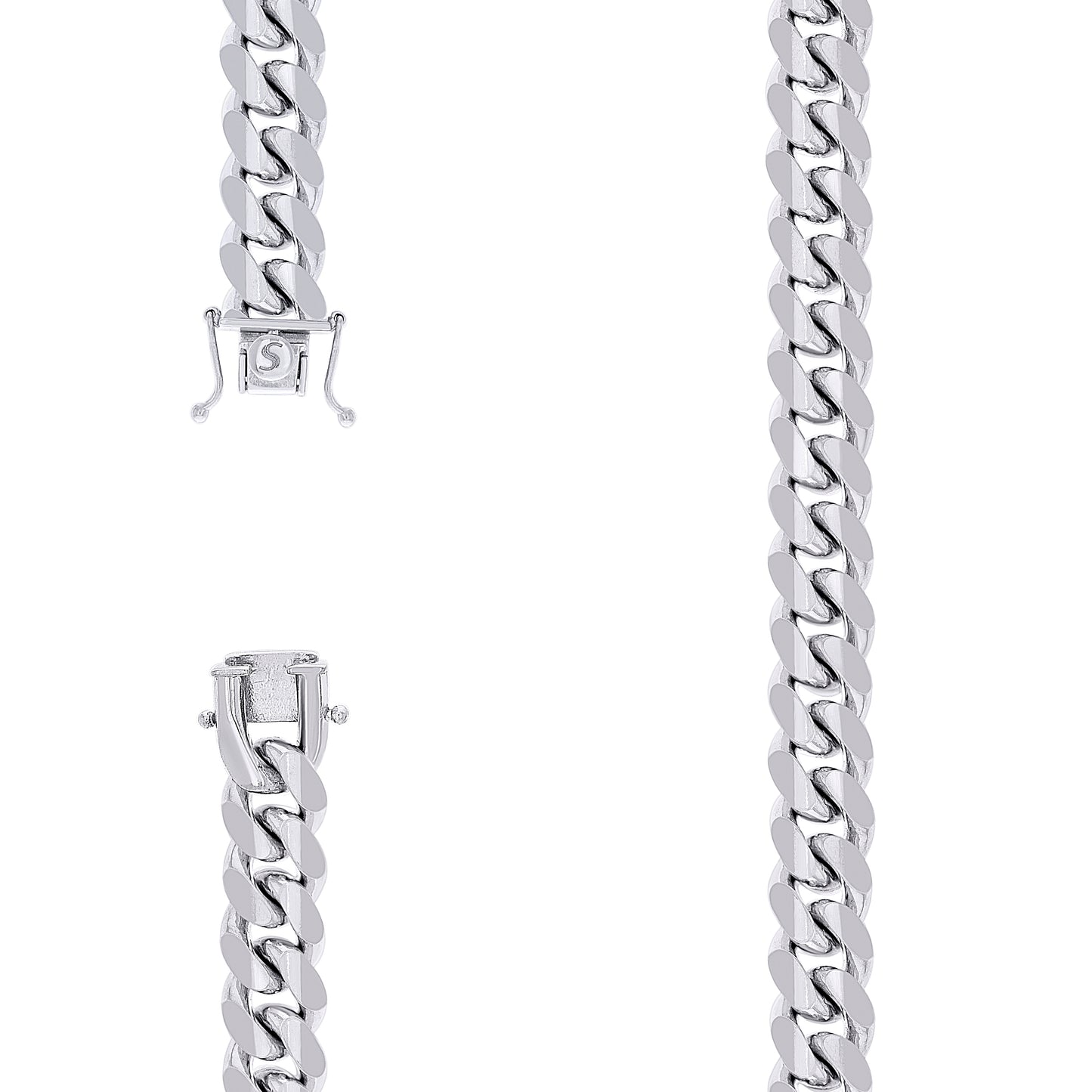 925 Silver Solid Miami Cuban Chain 11.8mm