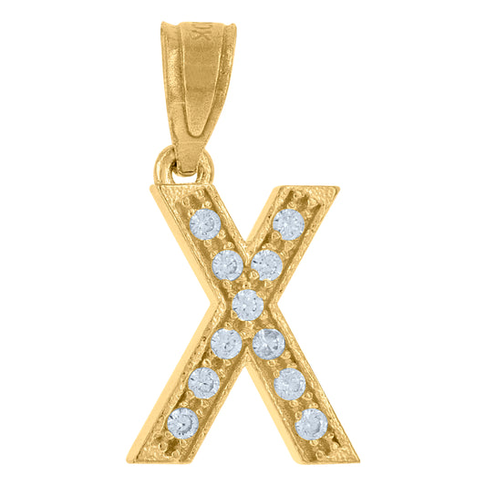 10Kt Gold Initial "X" Letter Pendant