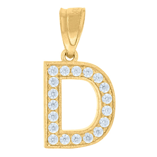 10Kt Gold Initial "D" Letter Pendant