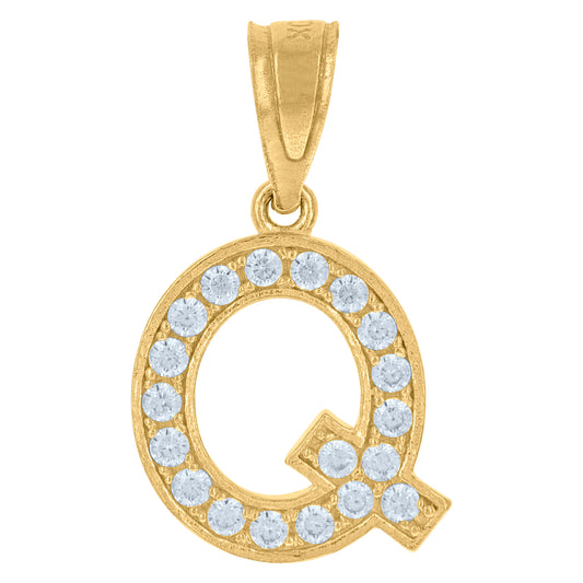 10Kt Gold Initial "Q" Letter Pendant