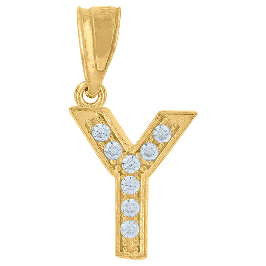 10Kt Gold Initial "Y" Letter Pendant