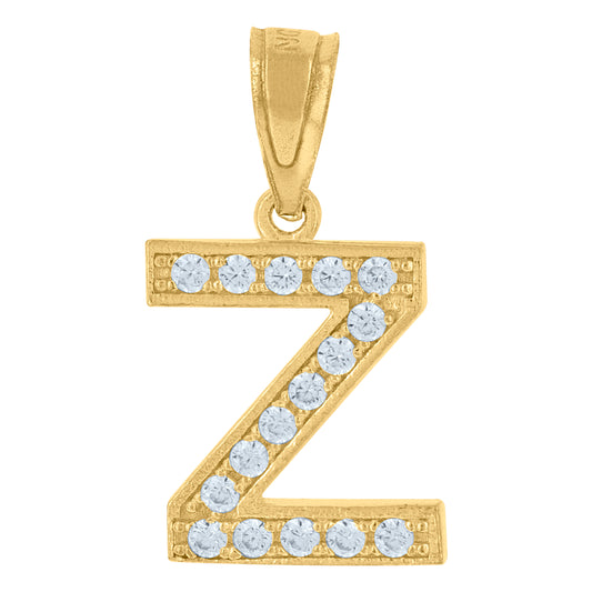 10Kt Gold Initial "Z" Letter Pendant