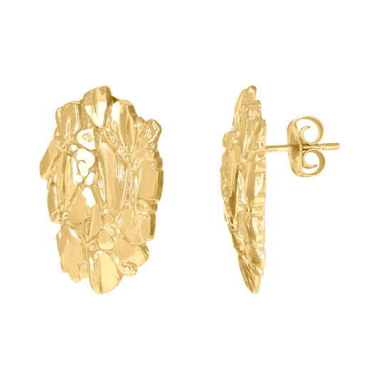 10Kt Gold Nugget Earrings