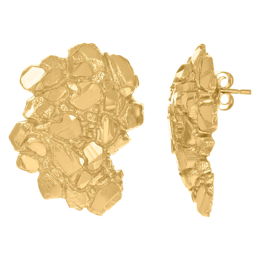 10Kt Gold Nugget Earrings