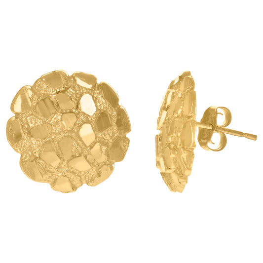 10Kt Gold Nugget Earrings