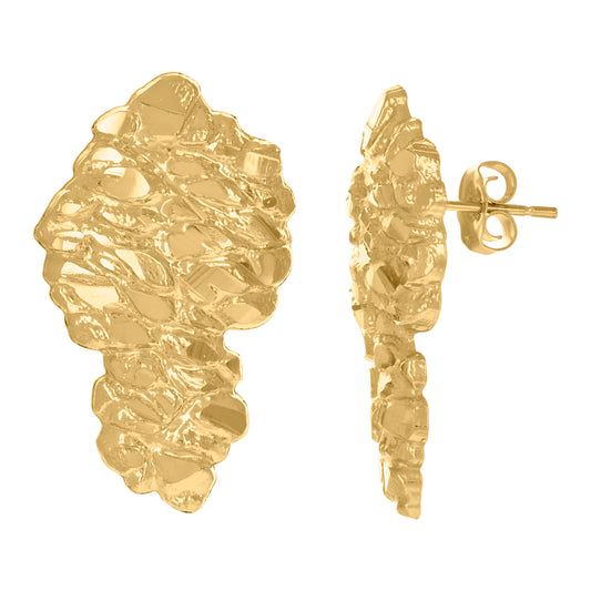 10Kt Gold Nugget Earrings