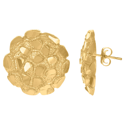 10Kt Gold Nugget Earrings