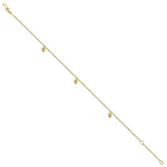 14Kt Gold Anklet 10"