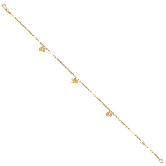 14Kt Gold Anklet 10"