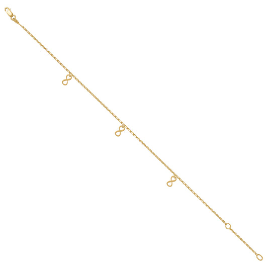 14Kt Gold Anklet 10"