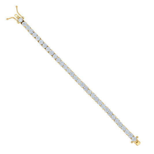 925 Sterling Silver Cz Tennis 4-Prong Bracelet 5mm