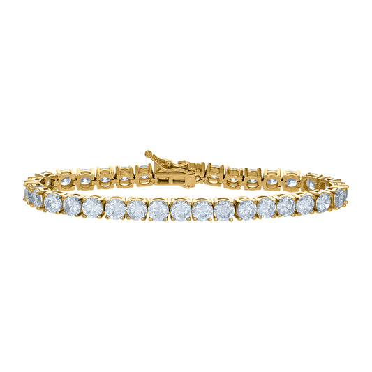 925 Sterling Silver Cz Tennis 4-Prong Bracelet 5mm