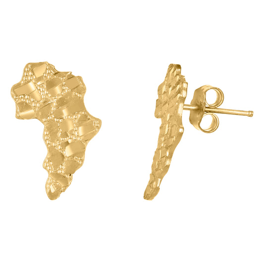 10Kt Gold Nugget Earrings