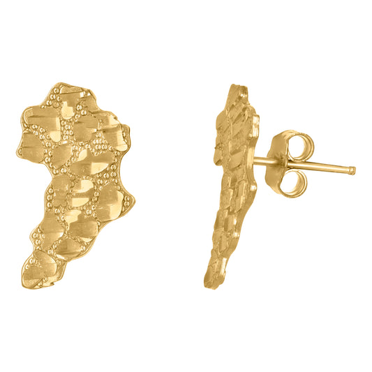 10Kt Gold Nugget Earrings