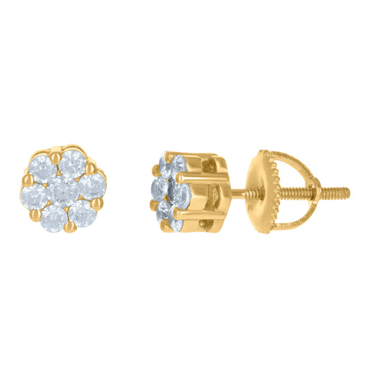 925 Sterling Silver Flower Earrings 6mm