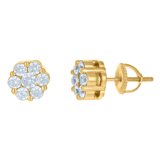 925 Sterling Silver Flower Earrings 8mm