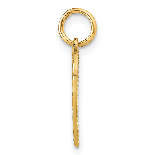 10K Polished LOVE Heart Pendant