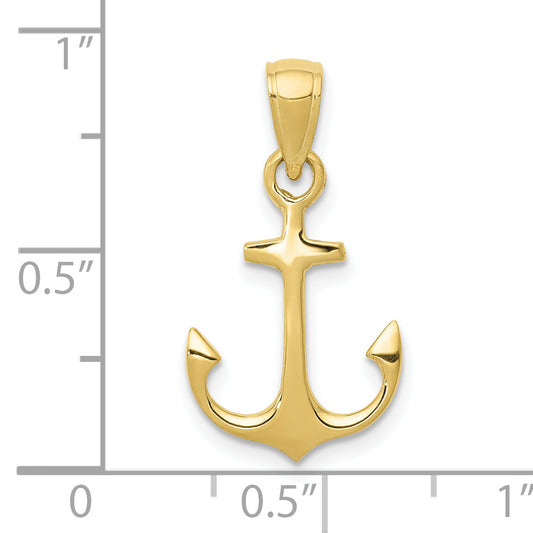 10k Anchor Pendant