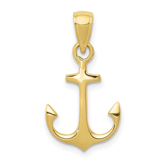 10k Anchor Pendant