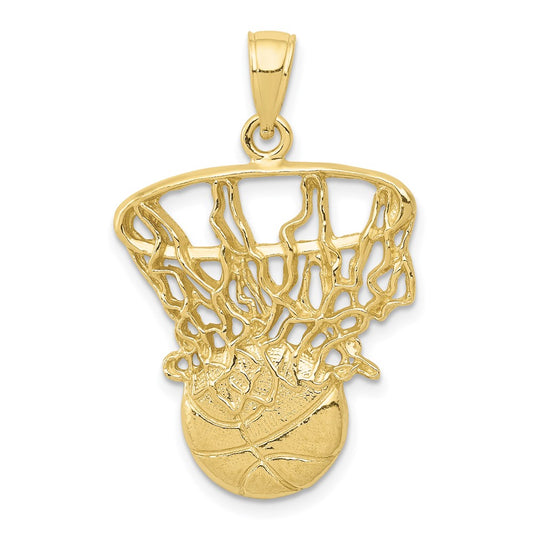 10K Swoosh Basketball and Net Pendant