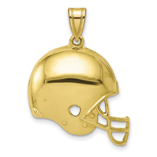10k Polished Football Helmet Pendant