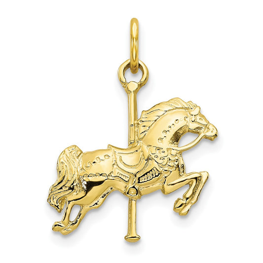 10k Solid Carousel Horse Charm