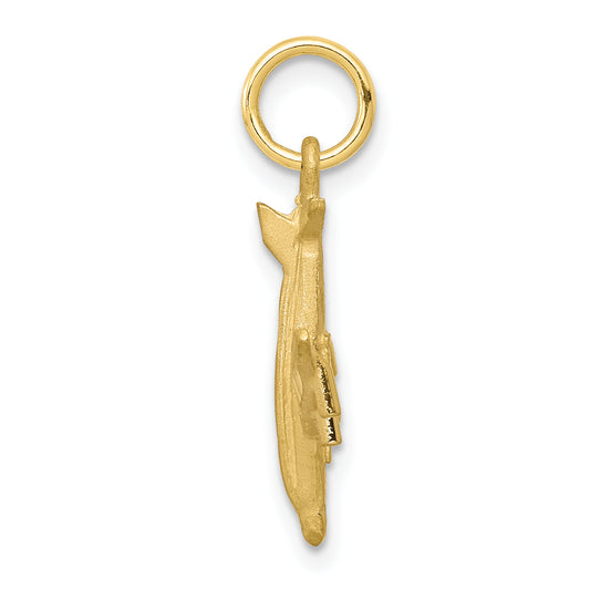 10k Solid Satin Airplane Charm