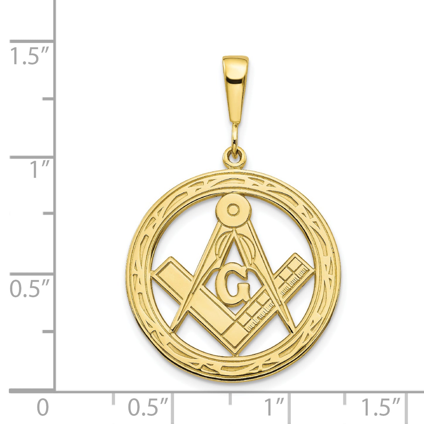 10k Polished and Textured Masonic Symbol Pendant