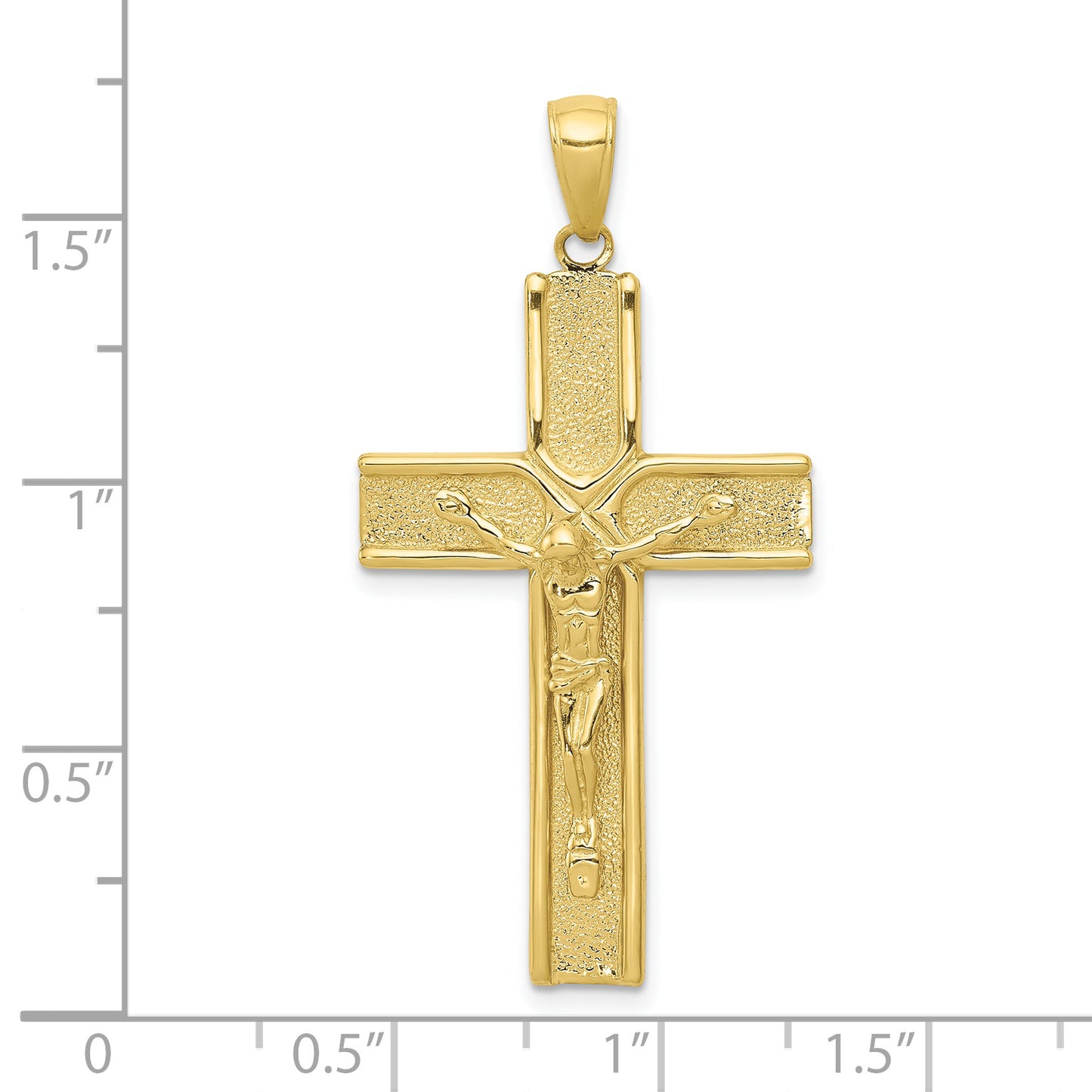10k Satin Finish Crucifix Pendant